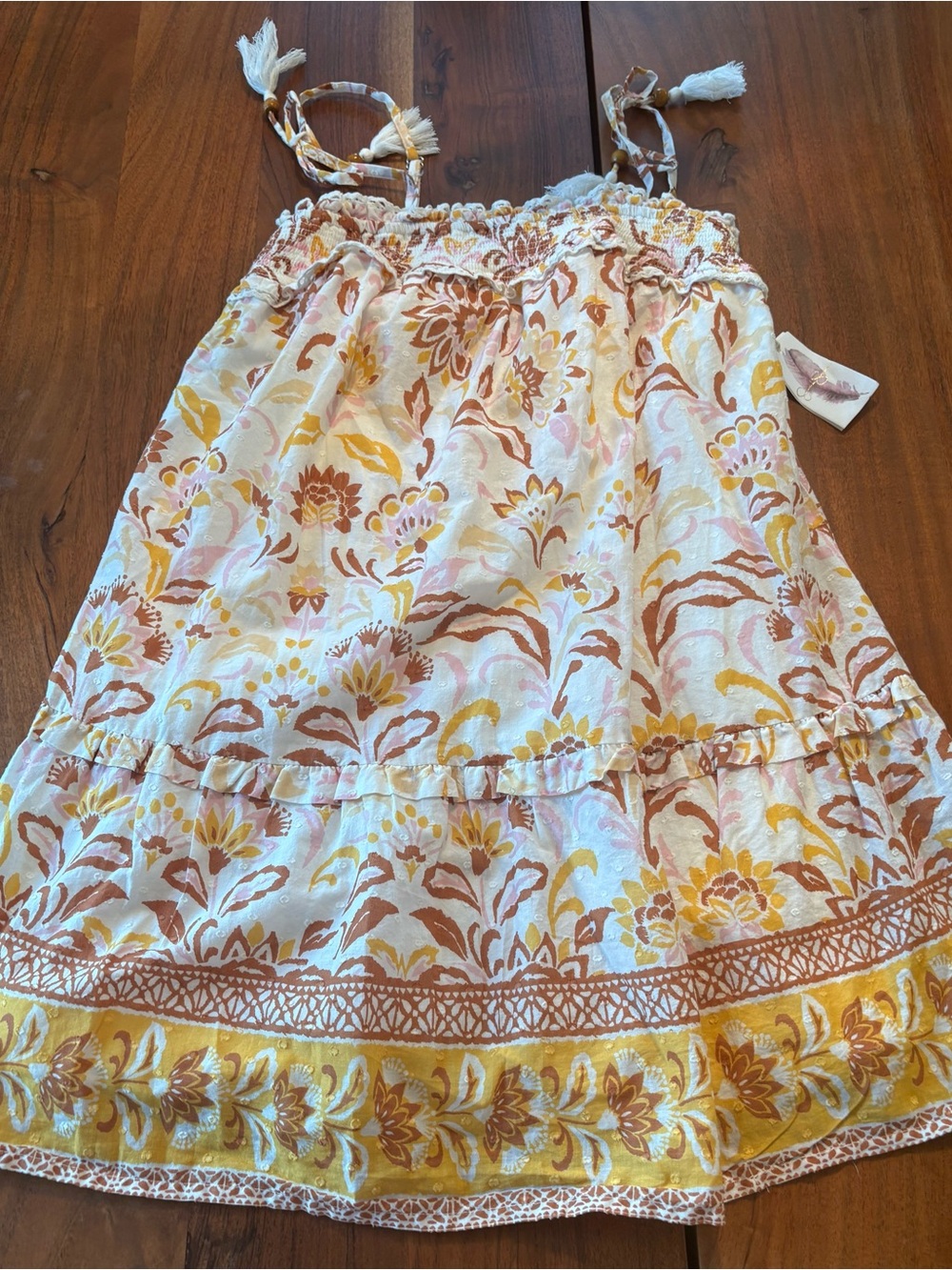 Jessica Simpson Yellow, Cream & Pink Floral Mini Dress